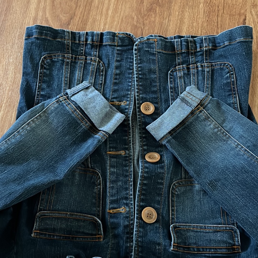 Tulle Denim Fitted Jacket - Picture 4 of 5